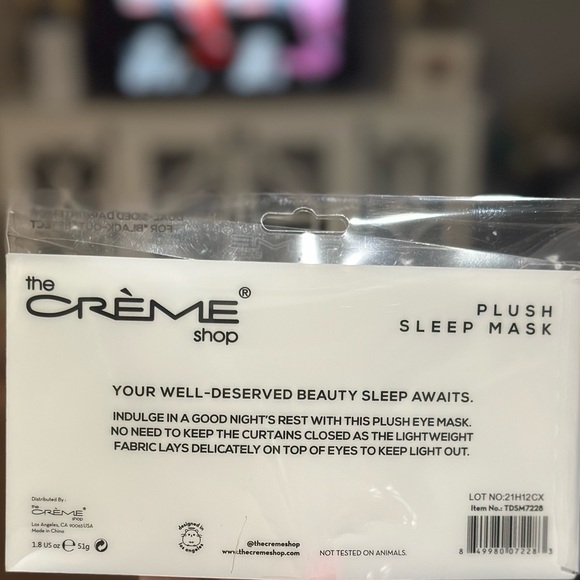 The Crème Shop – “Girl Bye” Plush Sleep Mask (NWT) - Picture 2 of 2